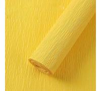 1 rouleau de papier crépon jaune de 25 x 250 cm pour loisirs créatifs, fabrication de fleurs