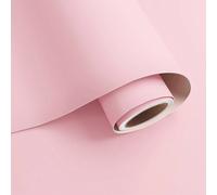1 rouleau de papier peint adhésif rose unicolore, taille 40 cm x 5 m/3 m/1 m, surface mate et givrée en PVC, imperméable renforcé, facile à nettoyer, autocollant amovible, convient pour la chambre, le