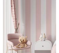 1 rouleau de papier peint épais autocollant et imperméable à rayures roses pour la décoration de la maison, du salon et de la chambre à coucher. Disponible en trois tailles. Autocollants de rénovation