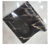1 rouleau de papier peint vinyle de tuile de céramique imitation or noir de luxe, autocollant et pelable, style de maçonnerie amovible, pour cuisine, salle de bain, plans de travail - imperméable et a