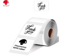 1 rouleau de papier thermique pour étiquettes Phomemo, blanc, taille d'étiquette carrée 40 x 30 mm (1,57 po x 1,18 po), compatible avec les imprimantes d'étiquettes Phomemo M110/M220/M120/M200/M221/M1