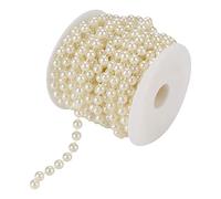 1 rouleau de perles de fil de perle 8mm perle ronde ABS Imitation perle décoration fournitures pour la décoration 10M par rouleau(Beige)