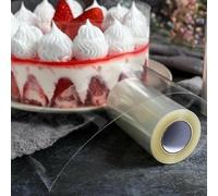 1 rouleau de ruban adhésif transparent en acétate pour collerette, mousse entourant les bords, matériau plastique de qualité alimentaire, inodore (15 cm x 10 m)