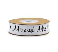 1 rouleau de ruban en coton de 10 m de long - Ruban cadeau avec impression de mots - Ruban décoratif pour mariage, bricolage, emballage cadeau