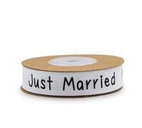 1 rouleau de ruban en coton de 10 m de long - Ruban cadeau avec impression de mots - Ruban décoratif pour mariage, bricolage, emballage cadeau