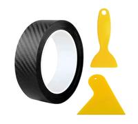 1 Rouleau De Ruban en Fibre De Carbone, 2 Morceaux De Film Grattoir, Film De Voiture, Film De Protection De Peinture, Apparence D'Accessoires De Voiture, Protecteur De Seuil De Porte De Voiture