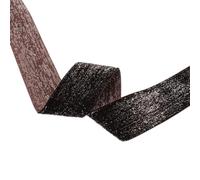 1 rouleau de ruban en velours unilatéral à paillettes, 9 m x 38 mm, en tissu, décoratif, à paillettes, pour emballage, cadeaux, bricolage, vêtements, noir