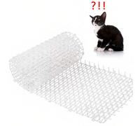 1 rouleau de tapis répulsif pour chats en matériau PP blanc, un moyen efficace de dissuader les chats et les chiens. Tapis répulsif pour chats noirs pour pots de fleurs, pelouses, protection intérieur