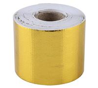 1 rouleau de tuyau d'échappement de voiture d'or ruban résistant à la chaleur en papier d'aluminium adhésif réfléchissant ruban d'enveloppe de bouclier thermique(10M*5Cm)