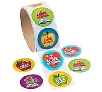 1 rouleau, j'aime lire des autocollants, 100 autocollants ronds en papier Total env. 1,5 (1-Pack) G
