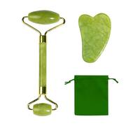 1 rouleau pour le visage, 1 lame de jade Gua Sha, rouleau de jade Gua Sha, rouleau pour le visage, soulagement des lignes fines et des rides, appareil de soin de la peau, masseur du visage, appareil