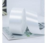 1 rouleau, ruban satin blanc de 4 cm de large, convient pour faire des nœuds, la cuisson de gâteaux, la reliure, la décoration de voiture pour cérémonie de mariage, l'emballage de bouquets de fleurs a