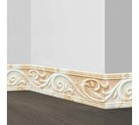 1 rouleau Sticker de ligne de plinthe avec motif en relief de fleurs 3D et feuilles de vigne, design romantique spécial. Matériau en mousse XPE auto-adhésif anti-choc pour mur. Style minimaliste moder