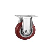 1 roulette fixe en PVC de 5 pouces, taille moyenne, marron, double roulement, directionnelle, chariot silencieux