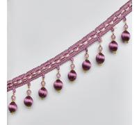 1 ruban à franges perlé de 1 mètre - Pompon décoratif à suspendre for couture, vêtements, rideaux et décoration de table(Purple)