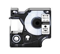1 ruban adhésif blanc sur transparent compatible avec DYMO D1 45020 12 mm x 7 m pour imprimantes d'étiquettes DYMO D1 45013 450191 LabelManager 280 350D 360D 450 DU