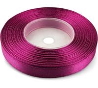 1 Ruban De Satin, 12 Mm X 32 M, Couleur: Fuchsia, En Tissu, Décoratif, Pour Le Bricolage, La Décoration De Mariage, L'emballage De Cadeau