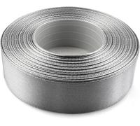 1 Ruban De Satin,25 Mm X 32 M,Couleur:Argent,En Tissu,Décoratif,Pour Le Bricolage,La Décoration De Mariage,L`Emballage De Cadeau
