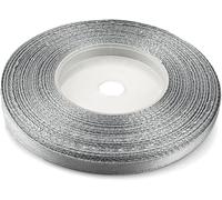 1 Ruban De Satin, 6 Mm X 32 M, Couleur : Argent, En Tissu, Décoratif, Pour Le Bricolage, La Décoration De Mariage, L`Emballage De Cadeau