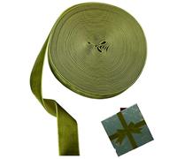1 ruban de velours vert simple face, ruban de satin pour nœuds cheveux, bouquet artisanal ras du cou