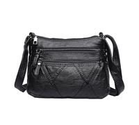 1 sac à bandoulière décontracté noir, outils de rangement portables, sac à bandoulière de grande capacité, sac en cuir avec plusieurs compartiments, sac réglable pour femme (26 x 8 x 19 cm), Noir ,