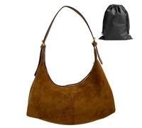 1 Sac À Bandoulière En Daim Et 1 Sac Anti-Poussière, Sac À Bandoulière Pour Femme, Sac À Bandoulière En Cuir Pu, Sac À Bandoulière Rétro De Grande Capacité