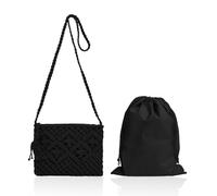 1 Sac À Bandoulière Tissé, 1 Sac À Cordon, Petit Sac À Bandoulière Pour Femme, Sac À Bandoulière En Coton Frangé, Sac À Bandoulière En Tissu, Sacs À Main D'Été Pour Femmes