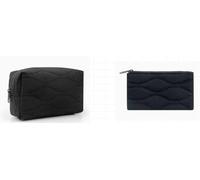 1 Sac À Cosmétiques Portable Noir, 1 Mini Sac À Main, Linge De Voyage Et Rangement Extérieur, Adapté pour Ranger Le Rouge À Lèvres Et Les Clés.