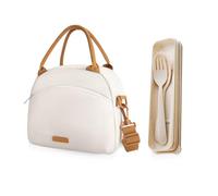 1 sac à déjeuner portable, 1 set de couverts, sac isotherme en feuille d'aluminium, sac de boîte à lunch étanche à la poussière, sac à lunch de grande capacité, sac isotherme portable, adapté au
