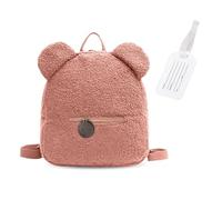 1 Sac À Dos À Oreilles D’Ours Rose, 1 Étiquette Suspendue Blanche, Sac À Dos pour Tout-Petits, Mini Sac À Dos pour Enfants, Sac D’École pour Enfants