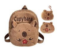 1 Sac À Dos Capybara en Peluche, 1 Sac Mini Casque, 1 Broche Capybara Mignonne, Porte-Carte Casque Portable, Broche De Décoration De Vêtements pour Étudiants.