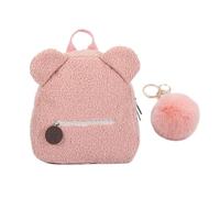 1 Sac À Dos en Peluche Et 1 Porte-Clés Boule De Fourrure, Sac À Dos Ours Mignon, Sac pour Filles, Sac À Dos De Grande Capacité, Adapté pour L'École, Les Voyages Et L'Extérieur