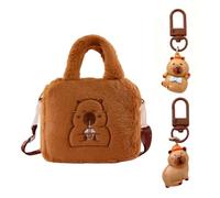 1 Sac À Main Capybara Et 2 Porte-Clés, Sac De Loisirs en Forme De, Facile À Sortir, Joli Cadeau pour Femme.