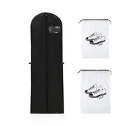 1 sac à robe, 1 sac à chaussures, sac à robe longue, organiseur à fermeture éclair, housse de robe zippée, housse de robe de mariée