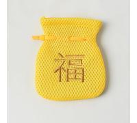 1 sac à savon brodé avec personnage Fu fait à la main, pochette en maille à bulles, économiseur de savon exfoliant avec cordon de serrage, outil de nettoyage du visage et du corps pour la douche