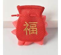 1 sac à savon brodé avec personnage Fu fait à la main, pochette en maille à bulles, économiseur de savon exfoliant avec cordon de serrage, outil de nettoyage du visage et du corps pour la douche