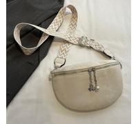 1 sac banane blanc en faux daim pour femme, sangle large réglable