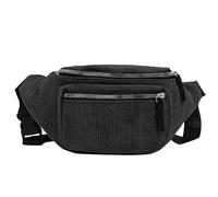 1 sac banane en toile noire, sac banane pour sports de plein air, sac à bandoulière unisexe décontracté, convient pour les déplacements, le shopping, les voyages, la course, le cyclisme, Noir , Taille