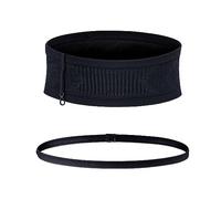 1 sac banane extensible avec 1 bandeau de sport, grande capacité, sac banane de course, respirant et invisible, pour le jogging, la marche, le cyclisme (noir), Noir , Umfang 61 cm