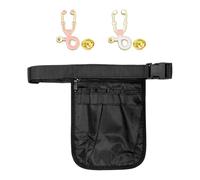 1 sac banane noir et 2 broches, sac de ceinture réglable, sac de rangement portable, sac de ceinture de travail, sac banane multifonction, Noir