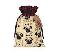 1 sac cadeau de Noël avec cordon de serrage 11,9 x 17,5 cm, pour offrir des cadeaux lors des fêtes de fin d'année