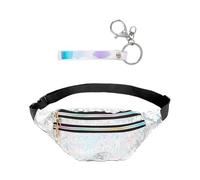 1 Sac Ceinture Brillant Et 1 Porte-Clés, Sac Ceinture Sport, Sac Ceinture Imperméable, Sac Ceinture Mode, Sac Bandoulière pour Femme