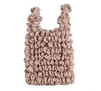 1 sac de courses élastique de grande capacité avec texture à bulles extensible pour les courses et les voyages, réutilisable, pliable pour un usage quotidien (kaki)