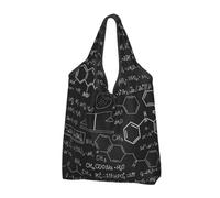 1 sac de courses pliable, réutilisable, lavable, léger | Sac fourre-tout de grande capacité avec illustration abstraite, science, chimie, illustration, impression 3D