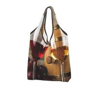 1 sac de courses pliable, réutilisable, lavable, léger | Sac fourre-tout de grande capacité en bois imprimé pour le rangement de voyage au supermarché