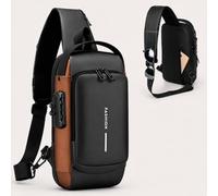 1 sac de poitrine antivol avec mot de passe exclusivement pour homme est une combinaison parfaite de mode (noir)