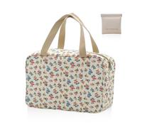 1 Sac De Rangement À Motif Floral Et 1 Mini Sac De Rangement, Trousse De Toilette Étanche, Sac De Rangement De Voyage, Trousse À Cosmétiques De Grande Capacité