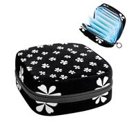 1 sac de rangement pour serviettes hygiéniques, grand organiseur de serviettes hygiéniques, sac réutilisable pour première période pour filles et femmes - 17 x 17 x 12 cm / trèfle à quatre feuilles de