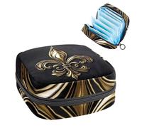 1 sac de rangement pour serviettes hygiéniques, grand organiseur de serviettes hygiéniques, sac réutilisable pour première période pour filles et femmes - 17 x 17 x 12 cm/Icône héraldique fleur de lys