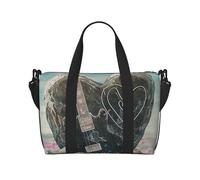 1 sac de voyage imprimé Merry Christmas pour homme et femme, sac fourre-tout imperméable avec bandoulière, Love Rock, Taille unique, Sac de voyage